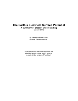 The Earth's Electrical Surface Potential