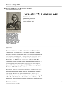 Poelenburch, Cornelis Van Also Known As Poelenburgh, Cornelis Van Poelenburg, Cornelis Van Dutch, 1594/1595 - 1667