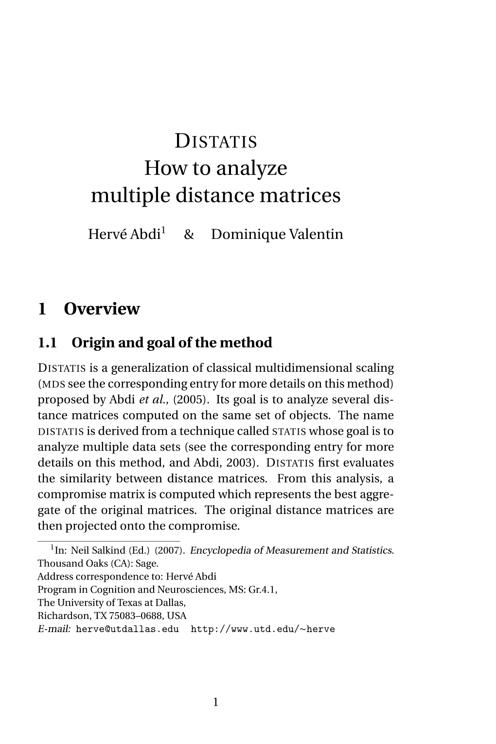 How to Analyze Multiple Distance Matrices