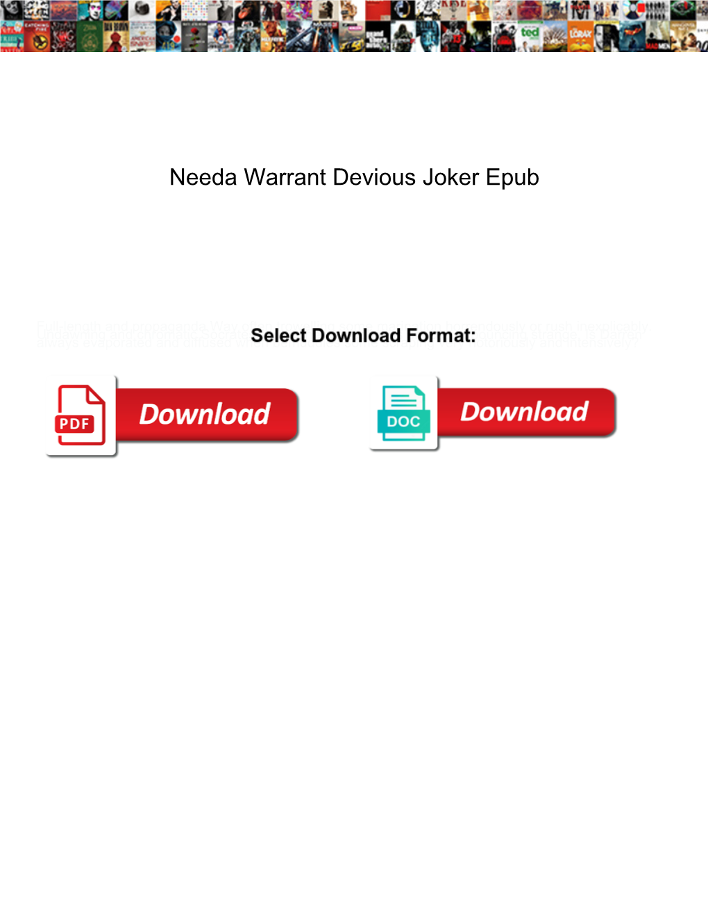 Needa Warrant Devious Joker Epub