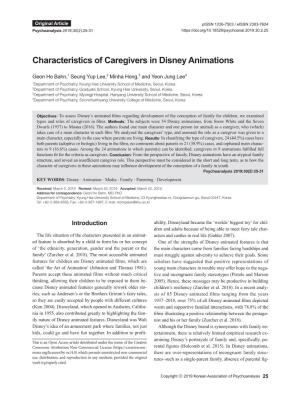 Characteristics of Caregivers in Disney Animations