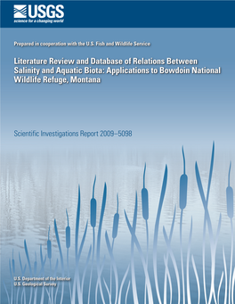 Literature Review and Database of Relations Between Salinity and Aquatic Biota: Applications to Bowdoin National Wildlife Refuge, Montana