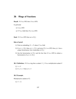 36 Rings of Fractions