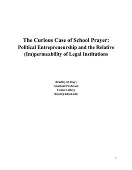 The Curious Case of School Prayer: Political Entrepreneurship and the Relative (Im)Permeability of Legal Institutions