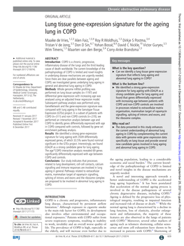 Lung Tissue Gene-Expression Signature for the Ageing Lung in COPD