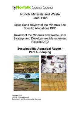 Sustainability Appraisal Report – Part a -Scoping