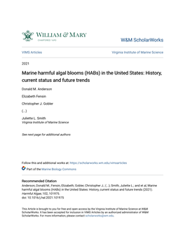 Marine Harmful Algal Blooms (Habs) in the United States: History, Current Status and Future Trends