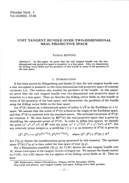 Unit Tangent Bundle Over Two-Dimensional Real Projective Space