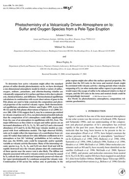 Sulfur and Oxygen Species from a Pele-Type Eruption