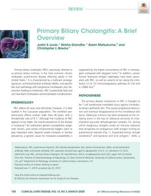 Primary Biliary Cholangitis: a Brief Overview Justin S