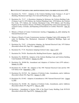 Adoption of the Uniform Building Codes Volumes I, II and V (Building, Mechanical and Sign), Fire Code and Plumbing Code - May 1, 1972