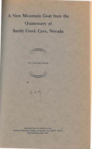 A New Mountain Goat from the Quaternary of Smith Creek Cave, Nevada