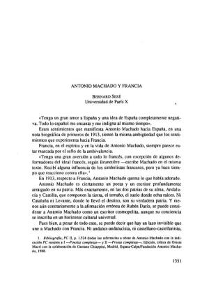 Antonio Machado Y Francia / Bernard Sesé