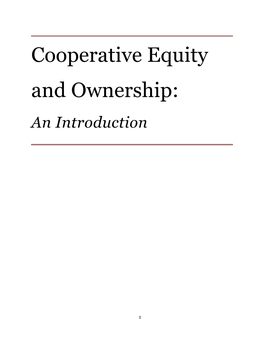 Cooperative Equity and Ownership.Pdf