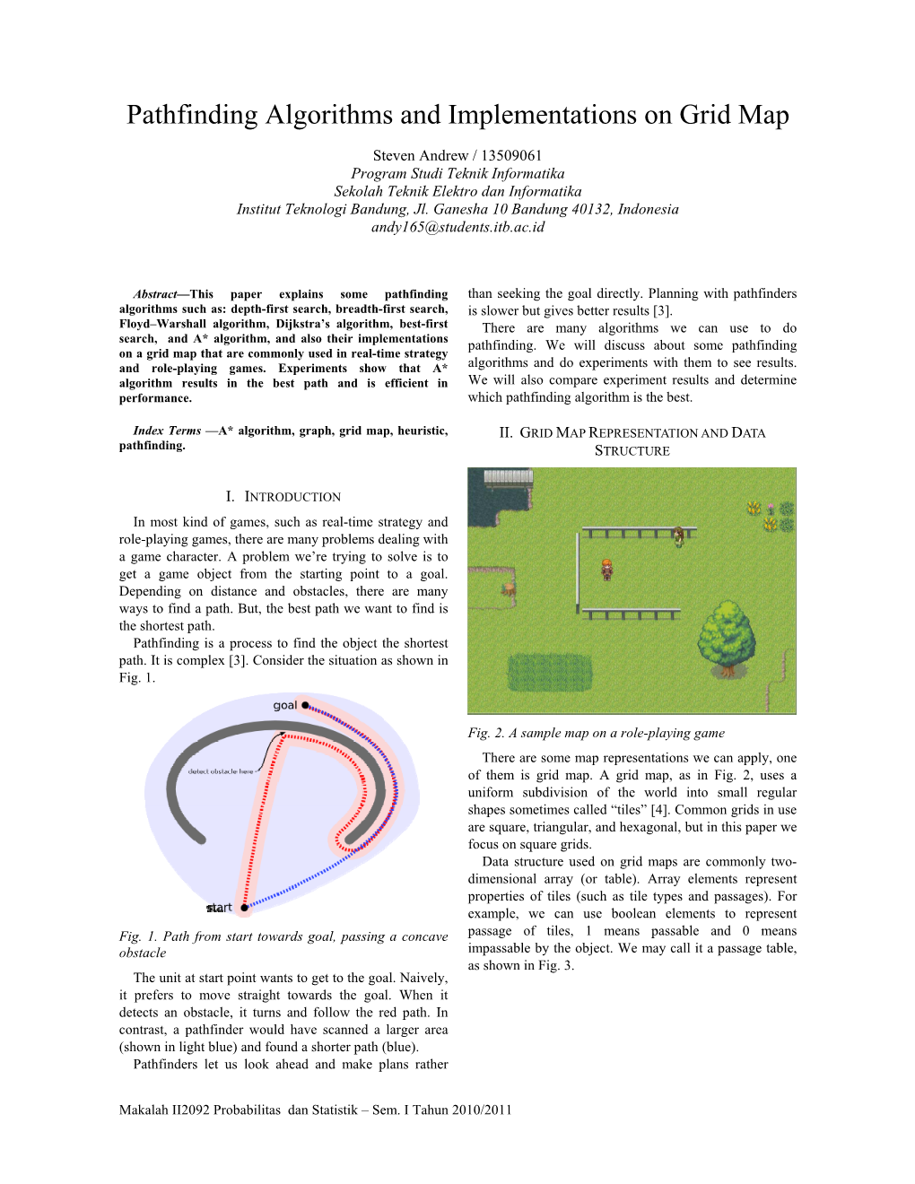 Pathfinding Algorithms and Implementations on Grid Map