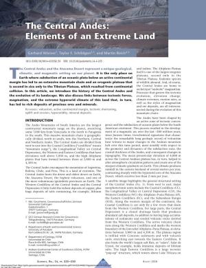 The Central Andes: Elements of an Extreme Land