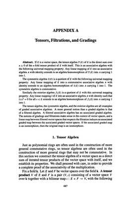 APPENDIX a Tensors, Filtrations, and Gradings