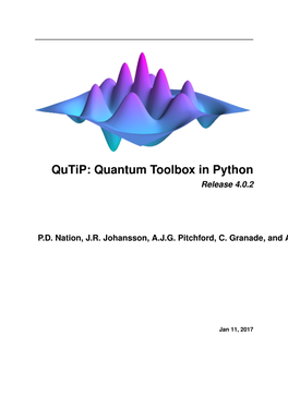 Qutip: Quantum Toolbox in Python Release 4.0.2