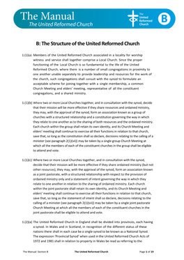 B: the Structure of the United Reformed Church