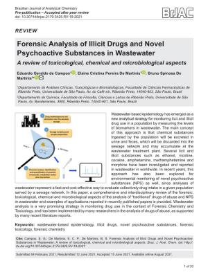 Forensic Analysis of Illicit Drugs and Novel Psychoactive Substances in Wastewater a Review of Toxicological, Chemical and Microbiological Aspects