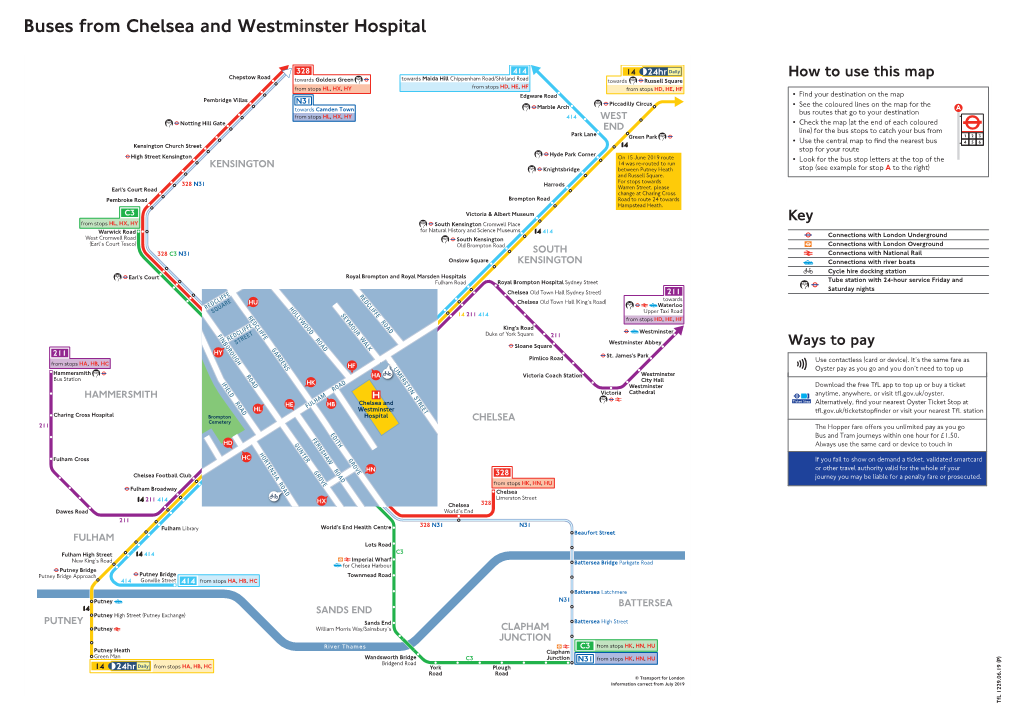 Buses from Chelsea and Westminster Hospital