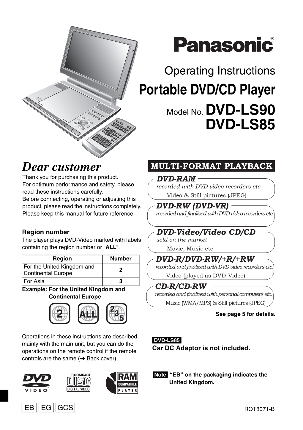 Portable DVD/CD Player DVD-LS85