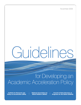 Guidelines for Developing an Academic Acceleration Policy