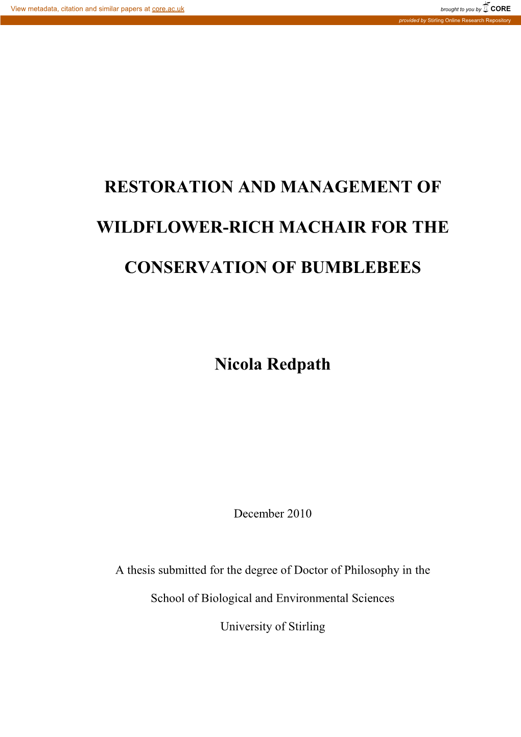 Restoration and Management of Wildflower-Rich Machair