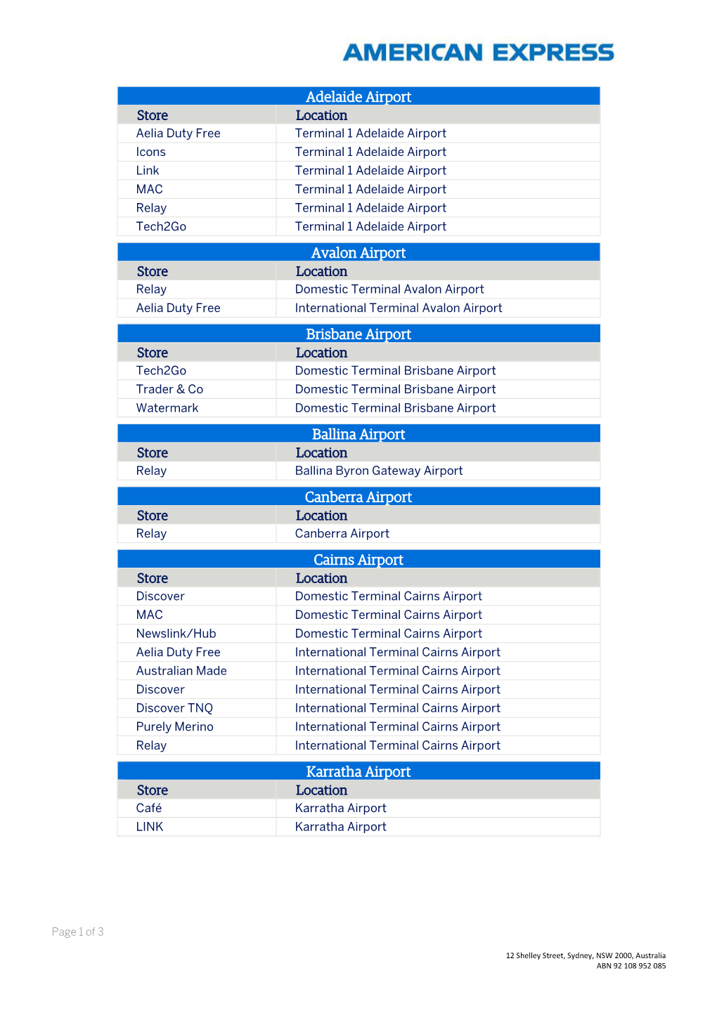 Lagardere Participating Locations 2019