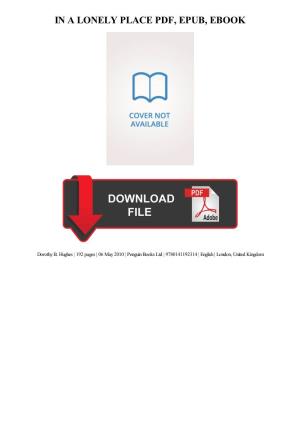 PDF Download in a Lonely Place Pdf Free Download