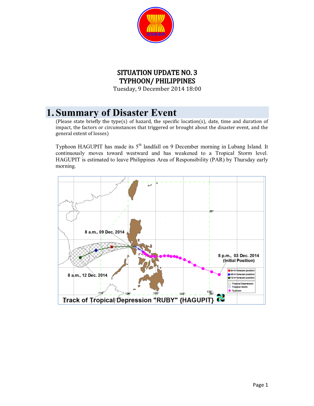 1. Summary of Disaster Event