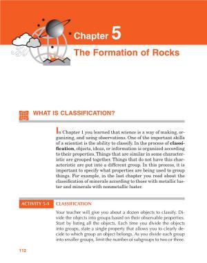 Chapter 5 the Formation of Rocks