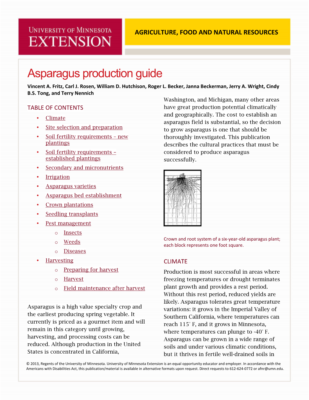 Asparagus Production Guide Vincent A