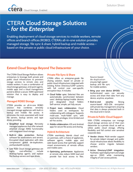 CTERA Cloud Storage Solutions – for the Enterprise