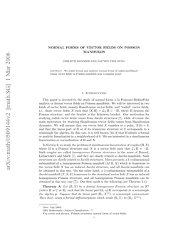 Normal Forms of Vector Fields on Poisson Manifolds