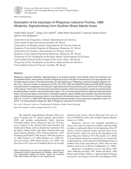 (Rodentia, Sigmodontinae) from Southern Brazil Atlantic Forest