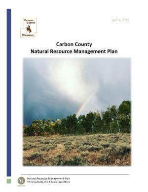 Carbon County Natural Resource Management Plan