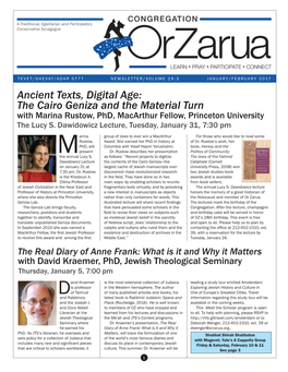 Ancient Texts, Digital Age: the Cairo Geniza and the Material Turn with Marina Rustow, Phd, Macarthur Fellow, Princeton University the Lucy S