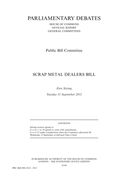 Parliamentary Debates House of Commons Official Report General Committees