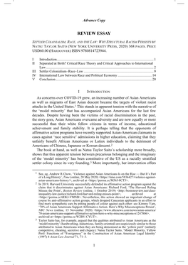 Settler Colonialism, Race, and the Law: Why Structural Racism Persists by Natsu Taylor Saito (New York University Press, 2020) 368 Pages