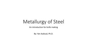 Metallurgy of Steel an Introduction for Knife Making
