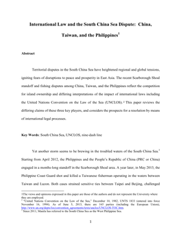 International Law and the South China Sea Dispute: China