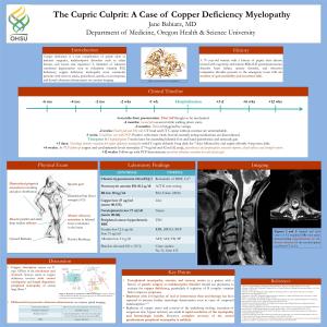 The Cupric Culprit: a Case of Copper Deficiency Myelopathy Jane Babiarz, MD Department of Medicine, Oregon Health & Science University