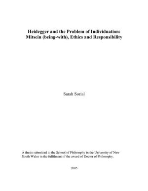 Heidegger and the Problem of Individuation: Mitsein (Being-With), Ethics and Responsibility