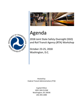 2018 Joint SSO and RTA Workshop Agenda