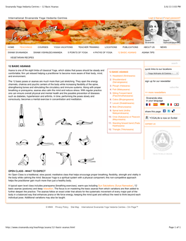 Sivananda Yoga Vedanta Centres - 12 Basic Asanas 3/6/13 3:03 PM