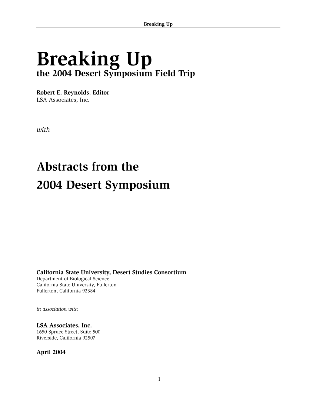 2004 Breaking Up