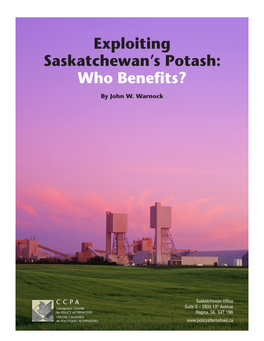 Exploiting Saskatchewan's Potash
