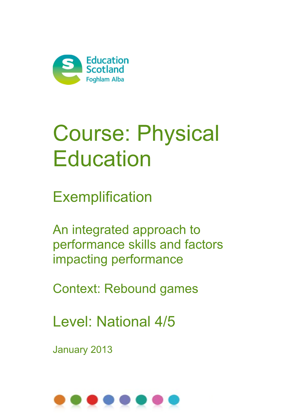 Course: Physical Education, Exemplification - Context: Rebound Games