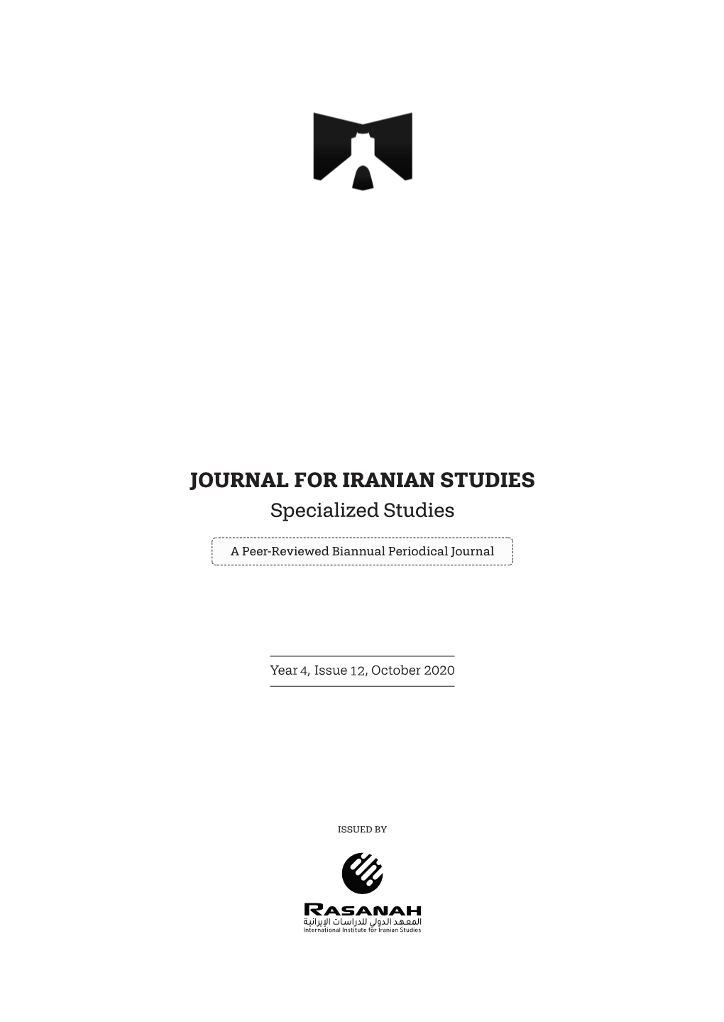 JOURNAL for IRANIAN STUDIES Specialized Studies